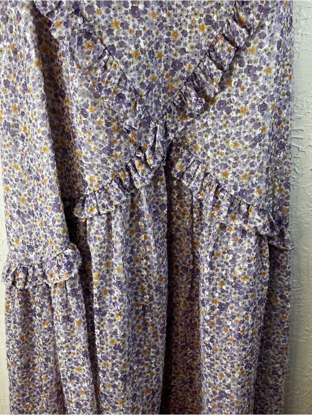For Love And Lemons Cayne Maxi Dress in Floral Lavender - Picture 6 of 13